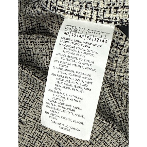 Max Mara Women's Tweed Blazer Jacket Fringe Cuff Pockets Workwear Office Size 10 - Picture 10 of 10
